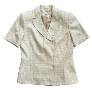 Tahari Beige Short Sleeve Blazer 8